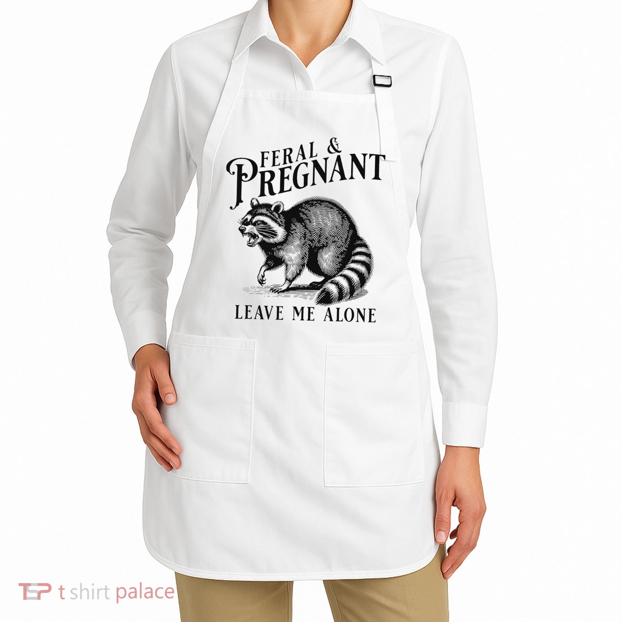 Feral And Pregnant Racoon Apron