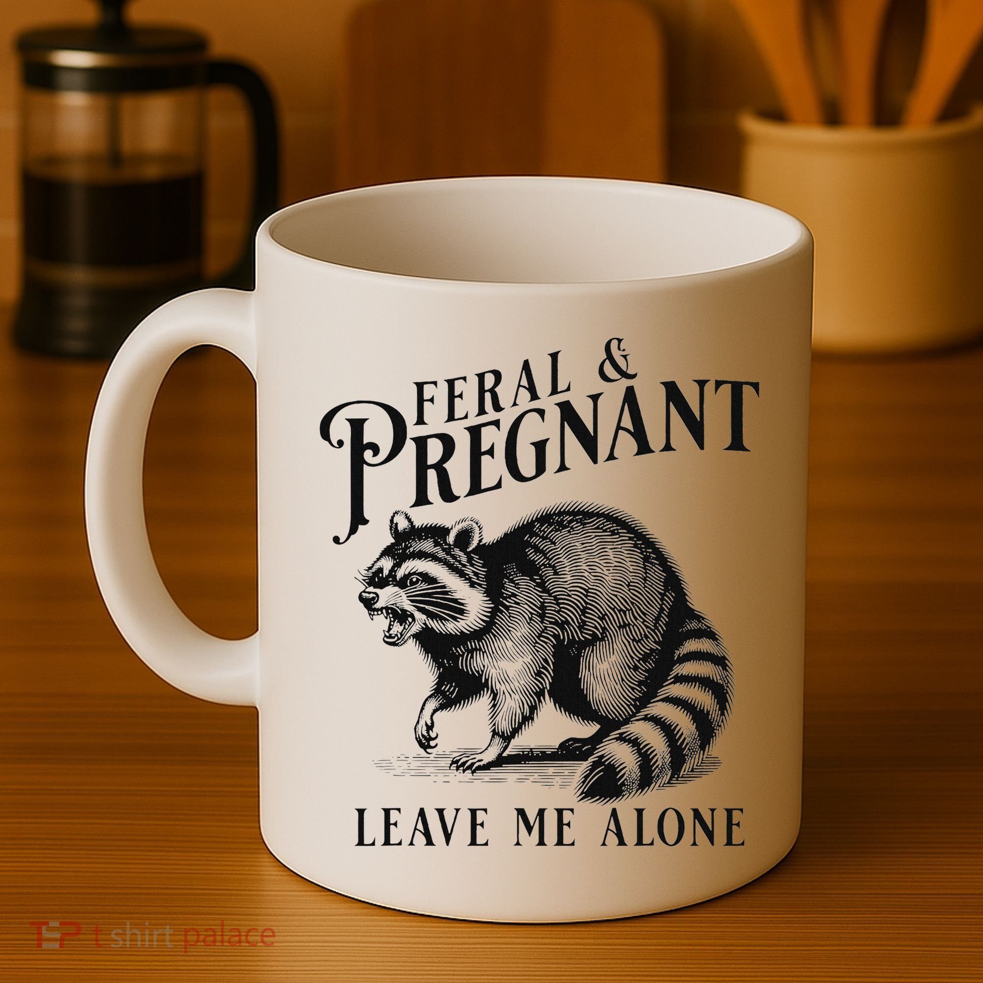 Feral And Pregnant Racoon Coffee Mug