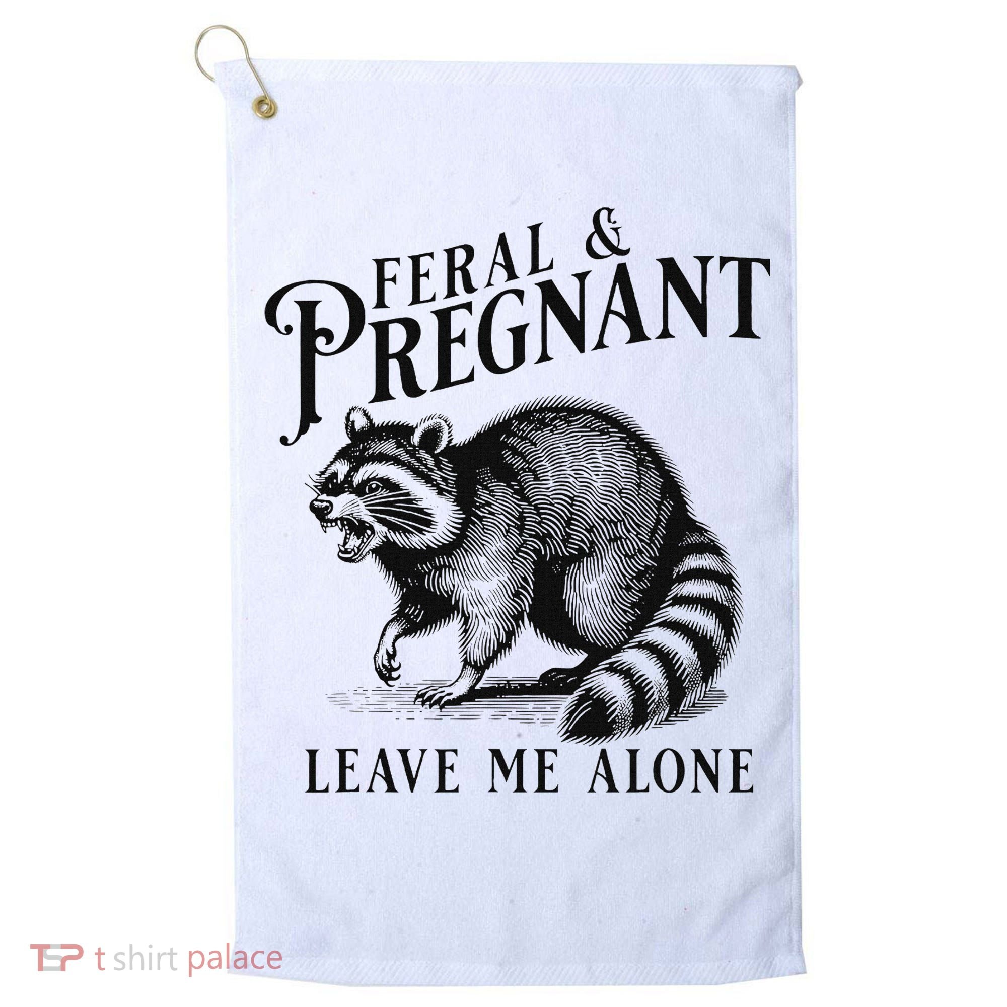 Feral And Pregnant Racoon Golf Towel