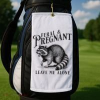 Feral And Pregnant Racoon Golf Towel thumb 2