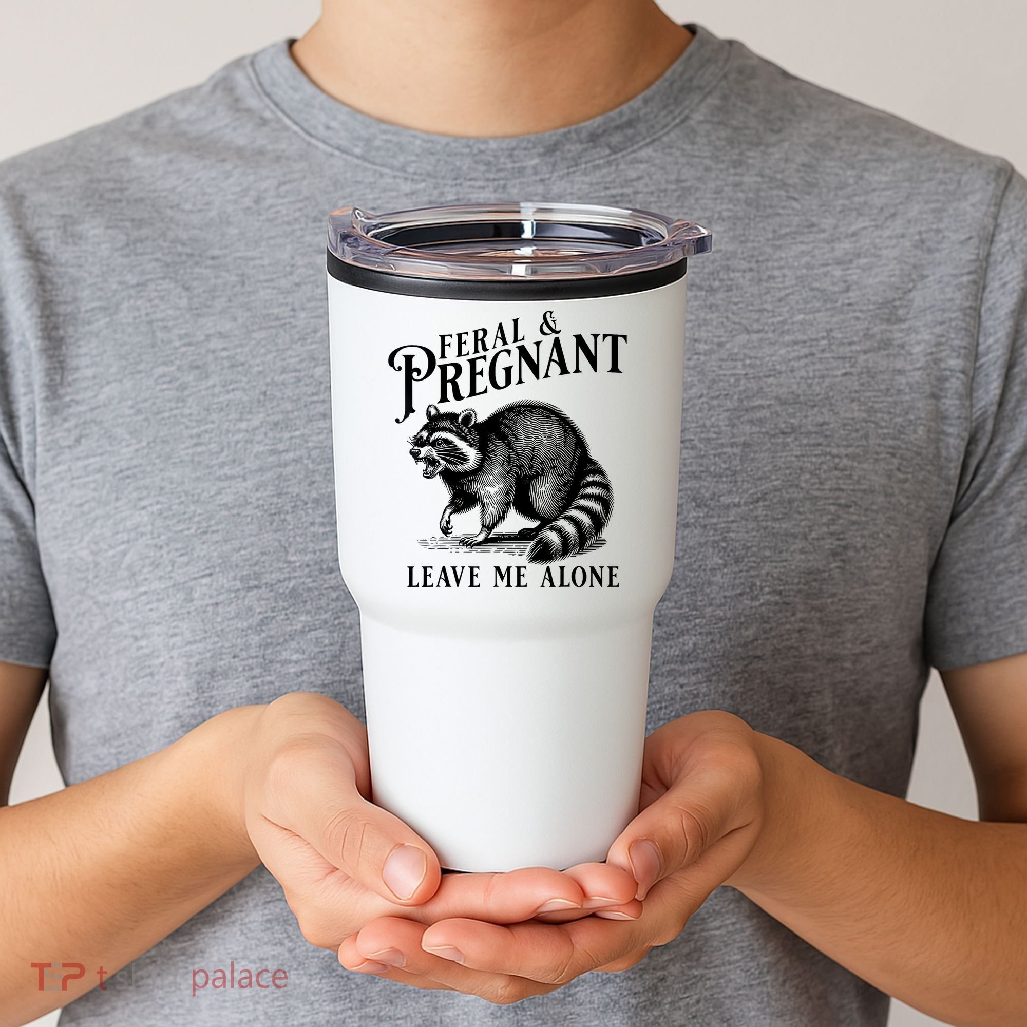 Feral And Pregnant Leave Me Alone Funny Pregnancy Humor Tumbler