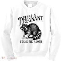 Feral And Pregnant Leave Me Alone Funny Pregnancy Humor Kids Sweatshirt thumb 0