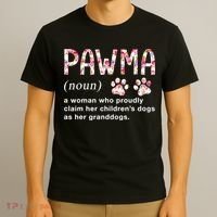 Floral Art Pawma Noun Definition Mama Grandma Dog Lovers TShirt T-Shirt thumb 3
