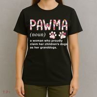 Floral Art Pawma Noun Definition Mama Grandma Dog Lovers TShirt T-Shirt thumb 4