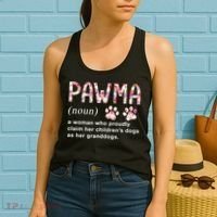 Floral Art Pawma Noun Definition Mama Grandma Dog Lovers TShirt Women's Tank Top thumb 2