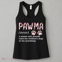 Floral Art Pawma Noun Definition Mama Grandma Dog Lovers TShirt Women's Tank Top thumb 3