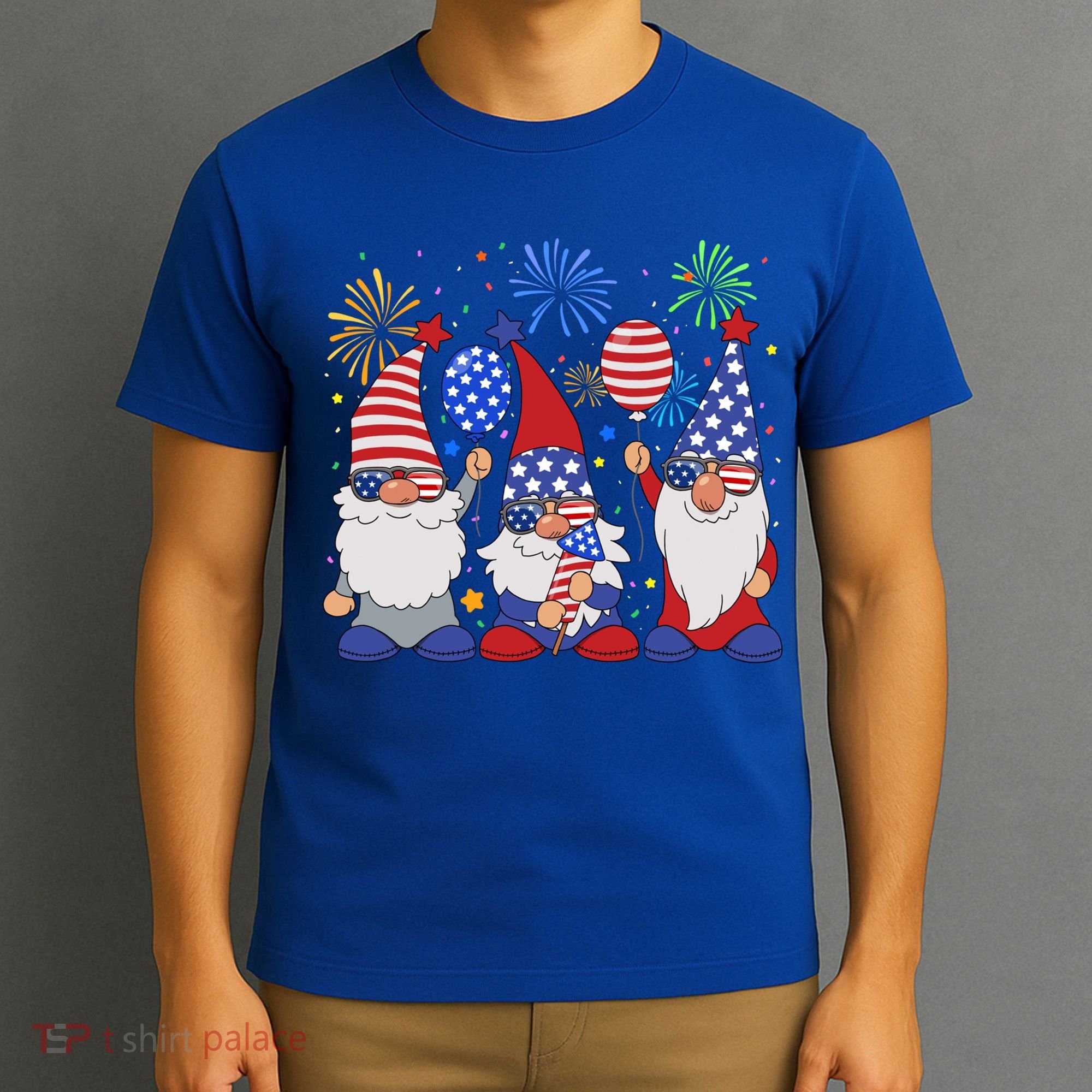 Funny American Patriotic Gnomes Sunglasses Usa 4Th Of July Meaningful Gift T-Shirt