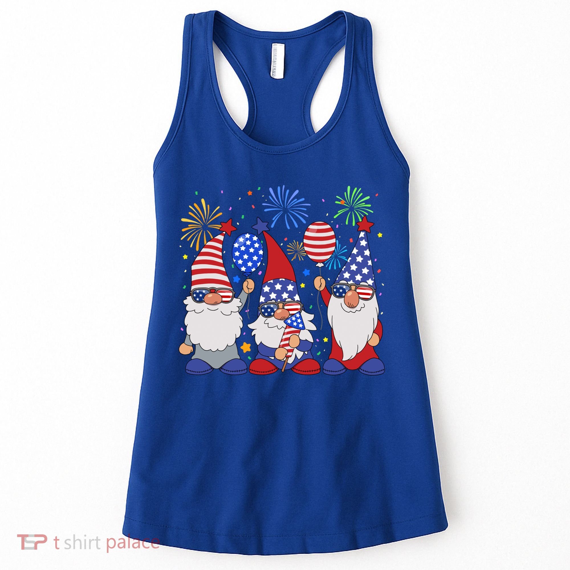 Funny American Patriotic Gnomes Sunglasses Usa 4Th Of July Meaningful Gift Women's Tank Top