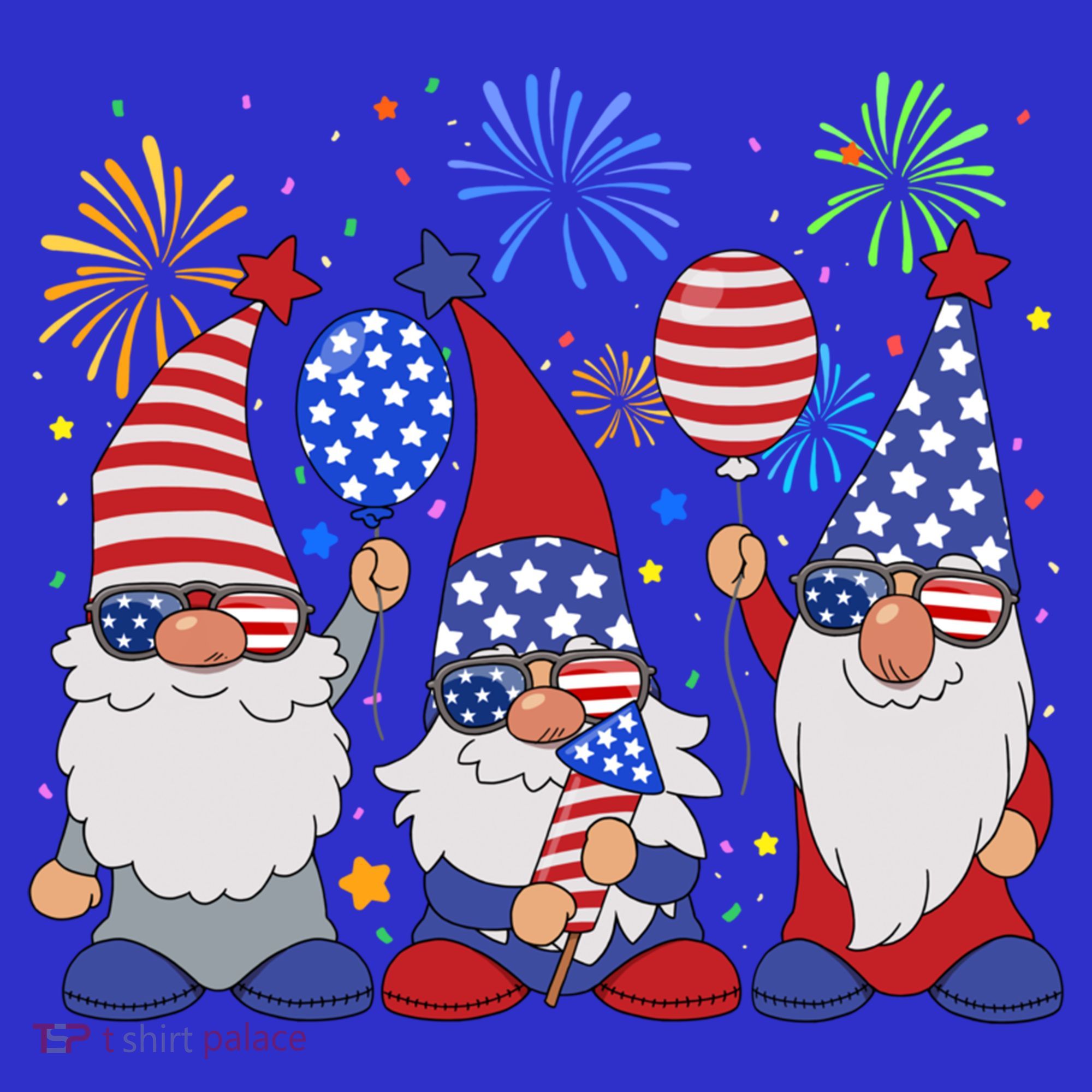 Funny American Patriotic Gnomes Sunglasses Usa 4Th Of July Meaningful Gift Women's Tank Top