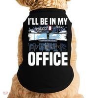 Funny Airplane Pilot Ill Be In My Office Airline Captain Doggie Tank thumb 0