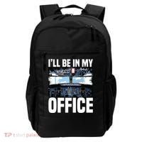 Funny Airplane Pilot Ill Be In My Office Airline Captain Backpack thumb 0