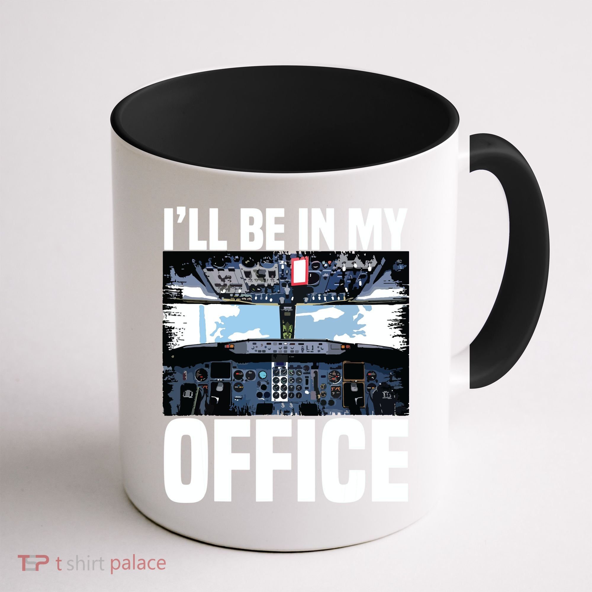 Funny Airplane Pilot Ill Be In My Office Airline Captain Coffee Mug