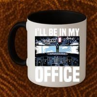 Funny Airplane Pilot Ill Be In My Office Airline Captain Coffee Mug thumb 2