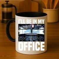 Funny Airplane Pilot Ill Be In My Office Airline Captain Coffee Mug thumb 4