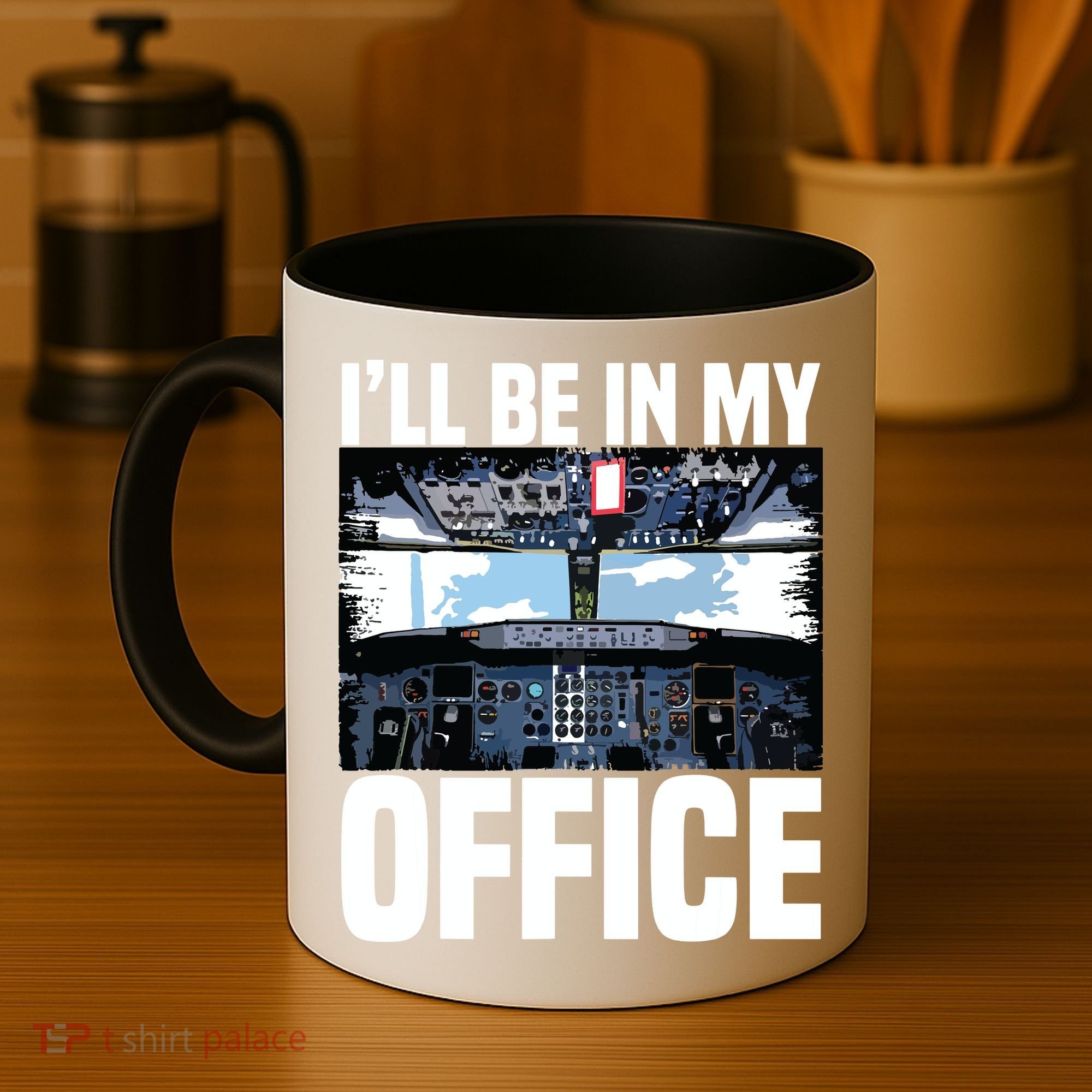 Funny Airplane Pilot Ill Be In My Office Airline Captain Coffee Mug