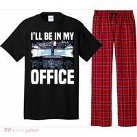 Funny Airplane Pilot Ill Be In My Office Airline Captain Pajama Set thumb 0