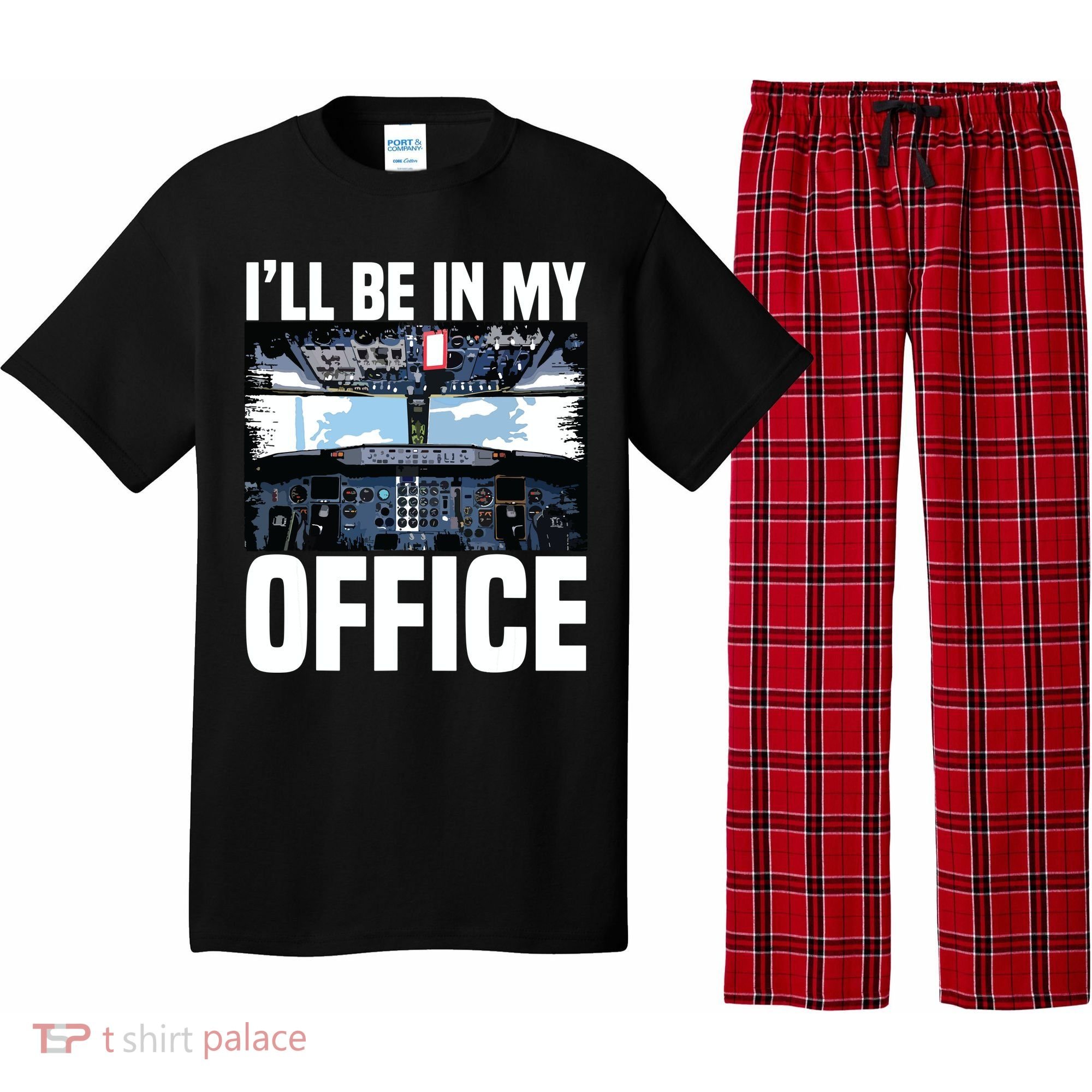 Funny Airplane Pilot Ill Be In My Office Airline Captain Pajama Set
