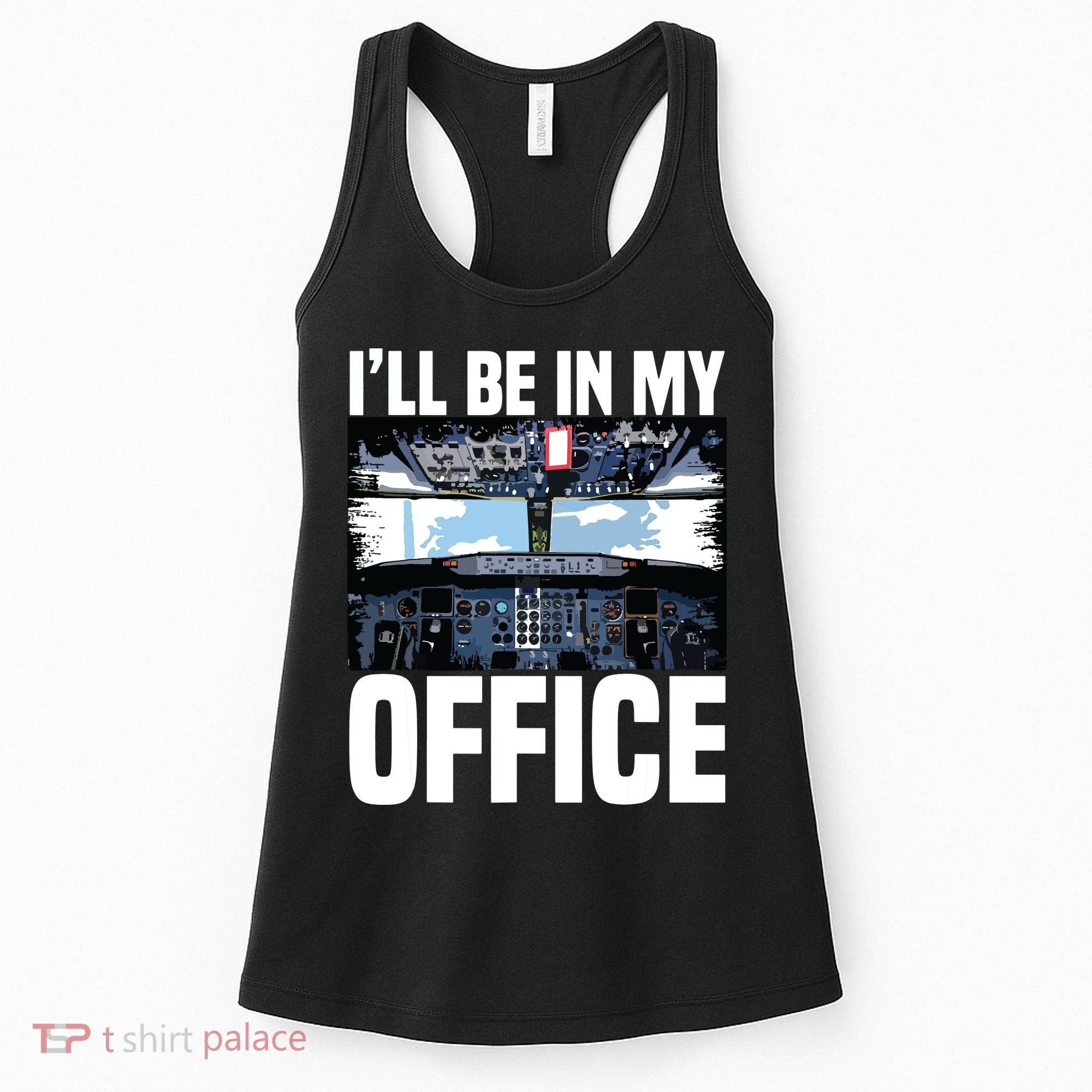 Funny Airplane Pilot Ill Be In My Office Airline Captain Women's Tank Top