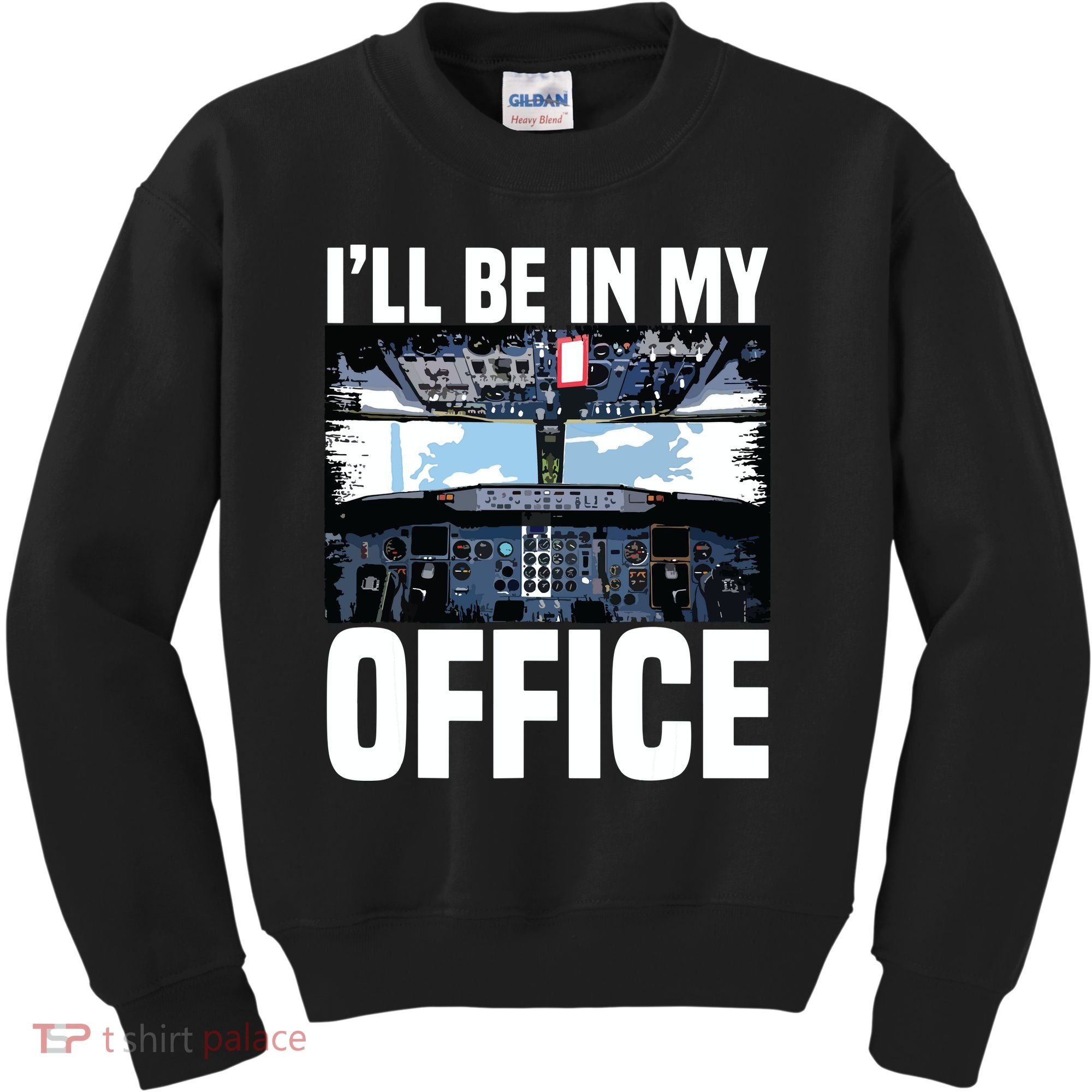 Funny Airplane Pilot Ill Be In My Office Airline Captain Kids Sweatshirt