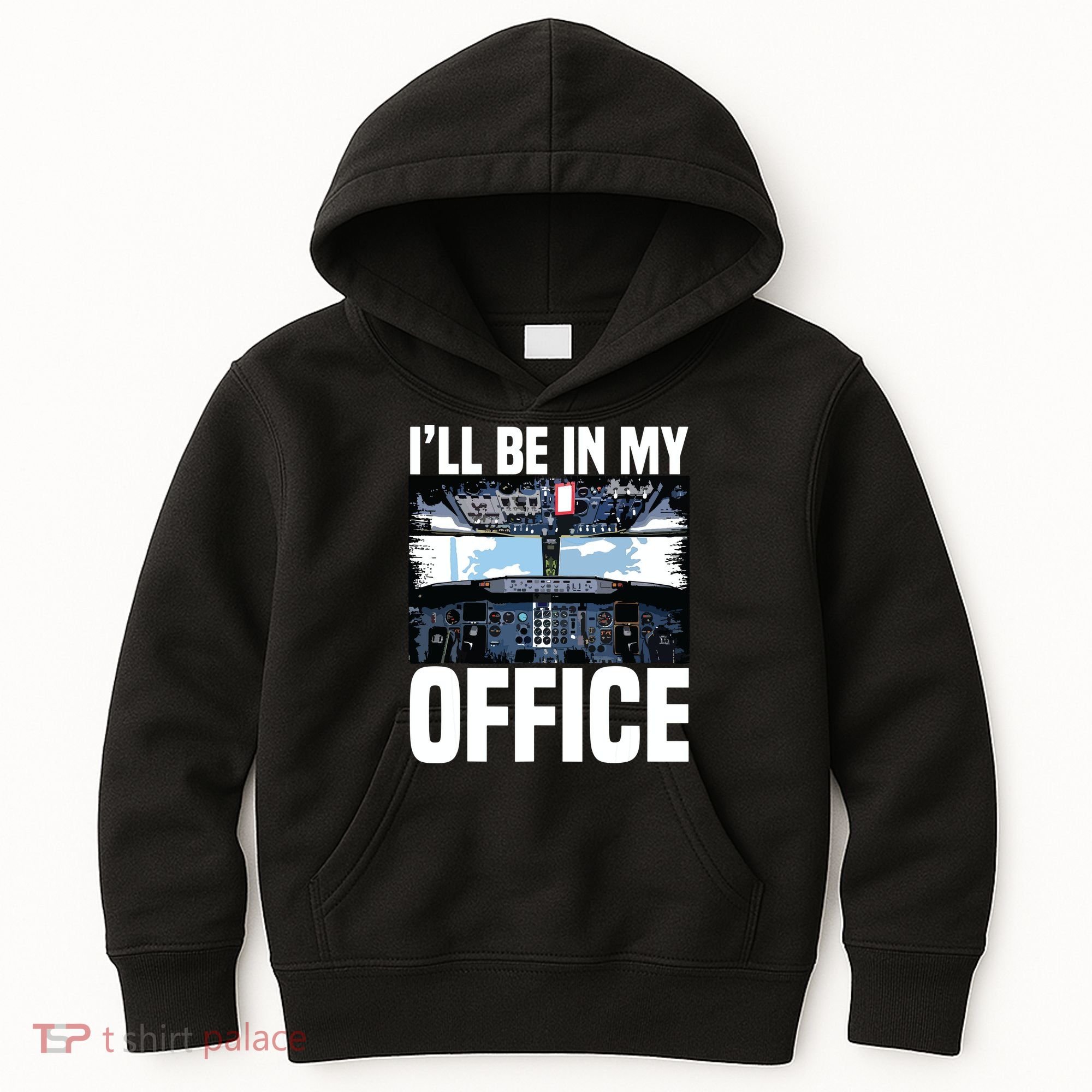 Funny Airplane Pilot Ill Be In My Office Airline Captain Kids Hoodie