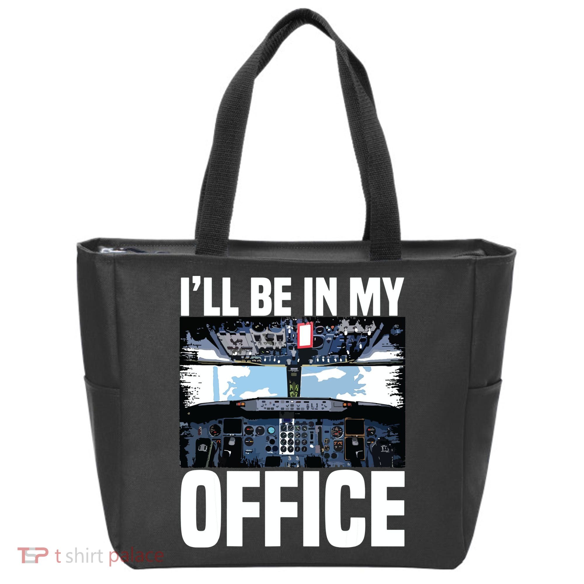 Funny Airplane Pilot Ill Be In My Office Airline Captain Tote Bag