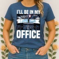 Funny Airplane Pilot Ill Be In My Office Airline Captain Women's T-Shirt thumb 2