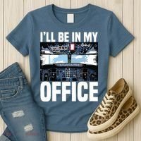 Funny Airplane Pilot Ill Be In My Office Airline Captain Women's T-Shirt thumb 3