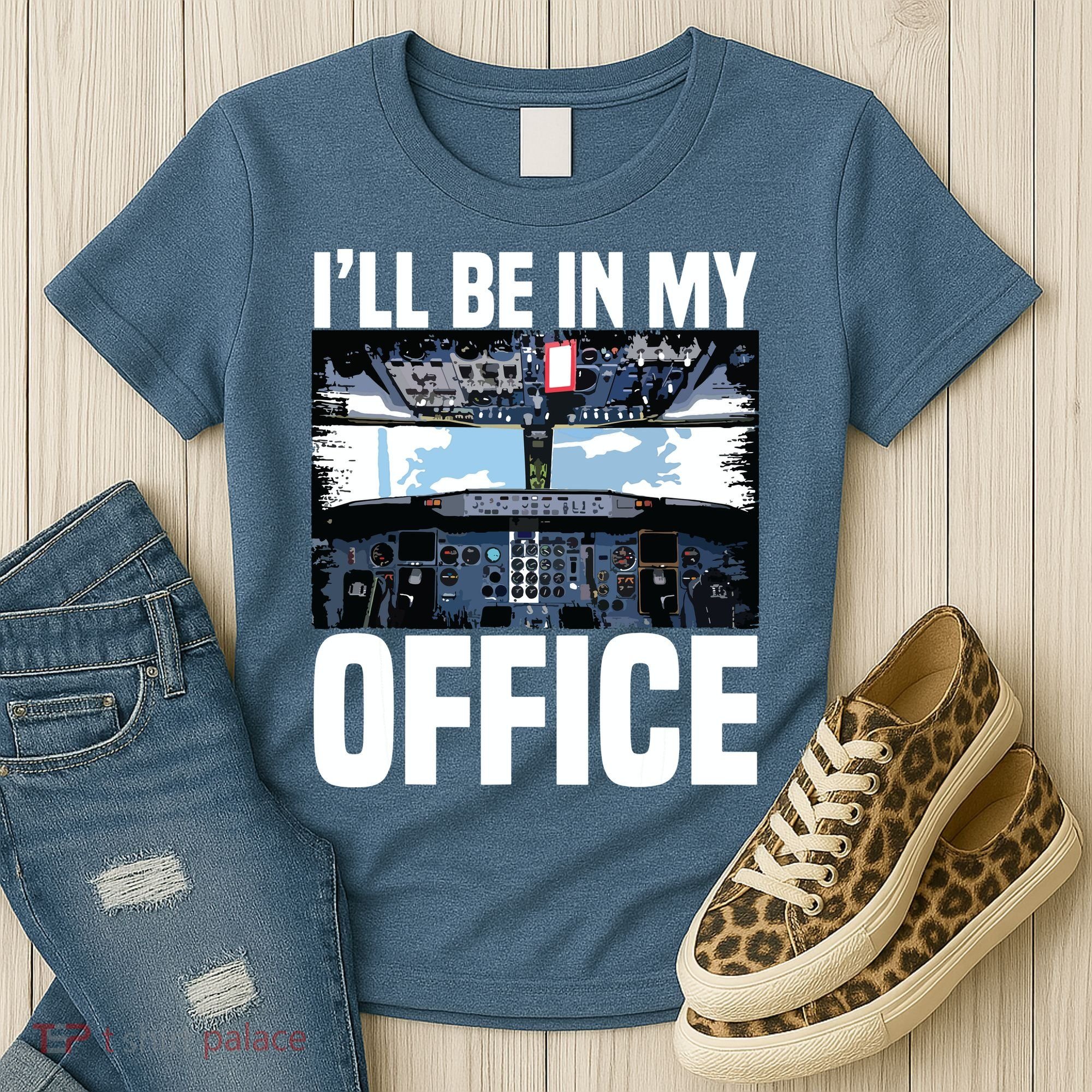 Funny Airplane Pilot Ill Be In My Office Airline Captain Women's T-Shirt