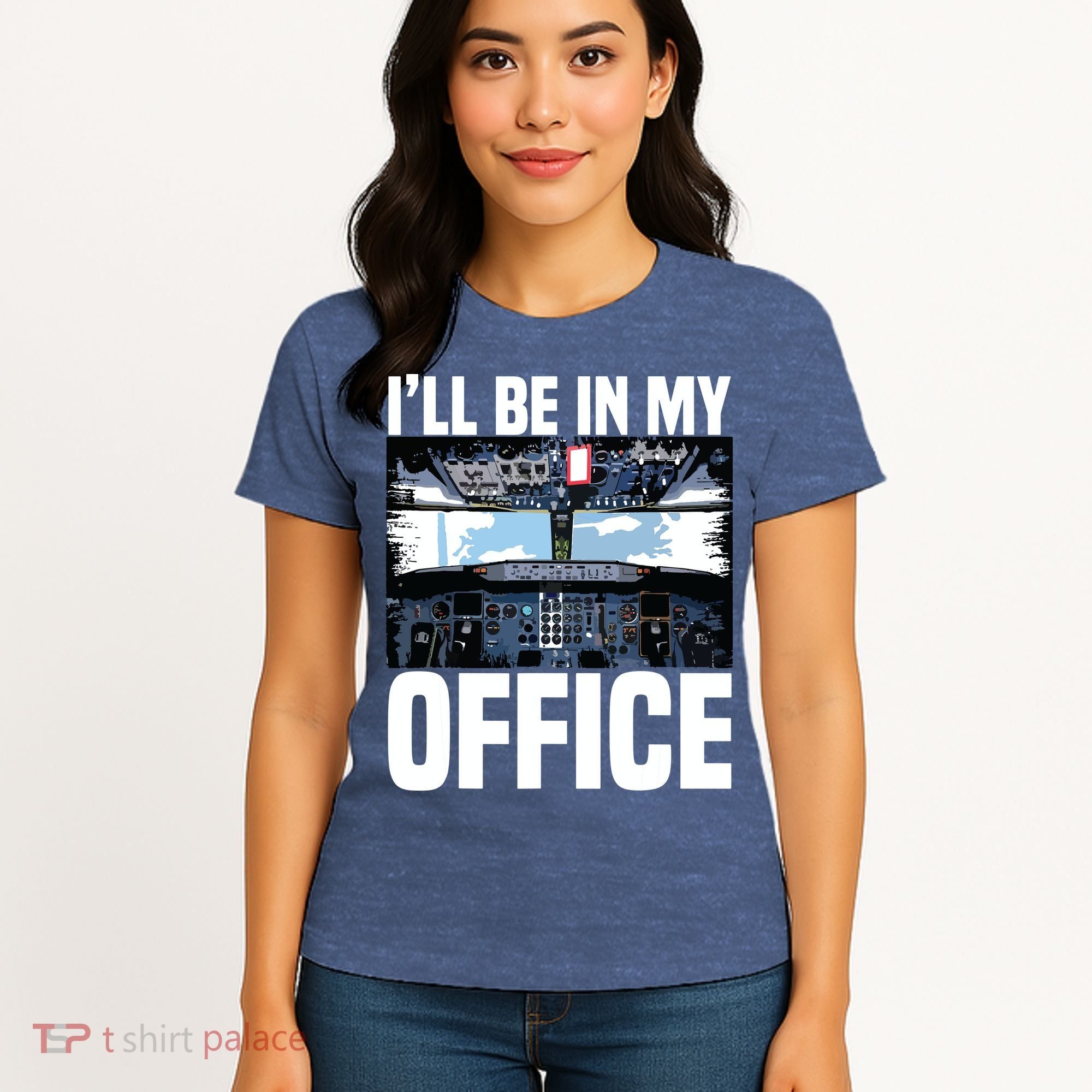 Funny Airplane Pilot Ill Be In My Office Airline Captain Women's T-Shirt