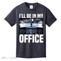 Funny Airplane Pilot Ill Be In My Office Airline Captain Kids T-Shirt thumb 0