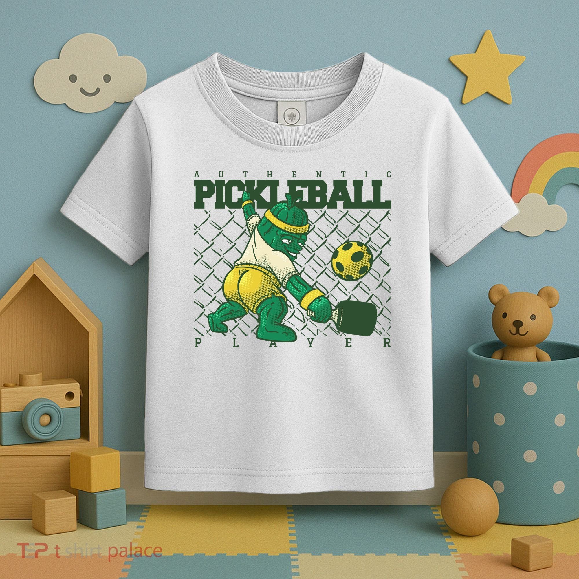 Funny Authentic Pickleball Sport Player Toddler T-Shirt