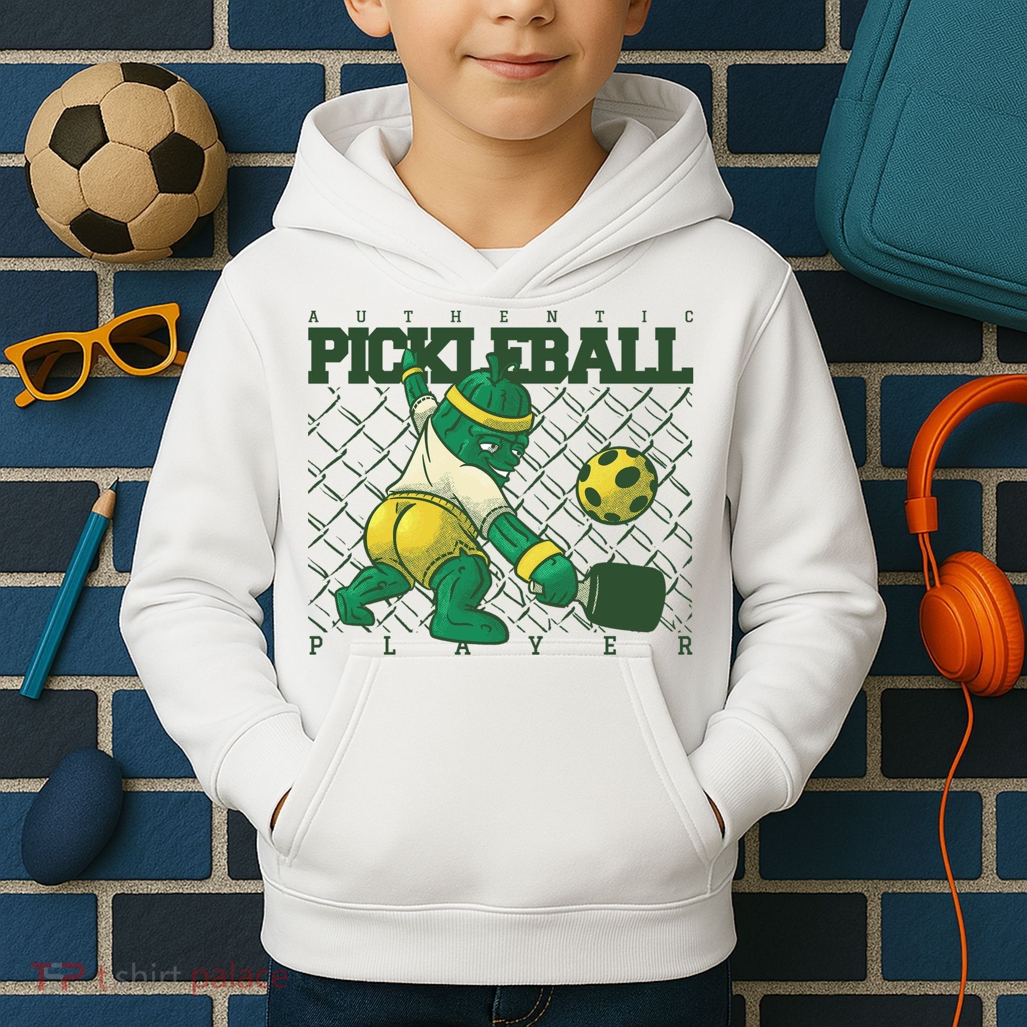 Funny Authentic Pickleball Sport Player Kids Hoodie