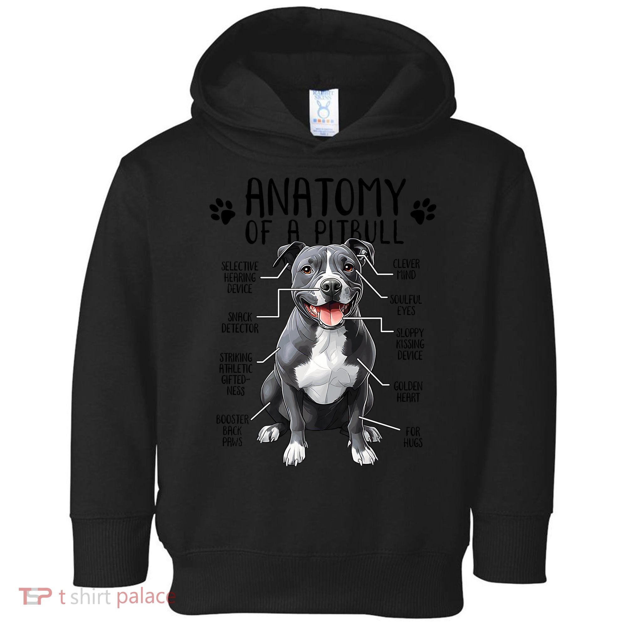 Funny Anatomy Pitbull Dog Cute Pittie Lover Pit Bull Owner Toddler Hoodie
