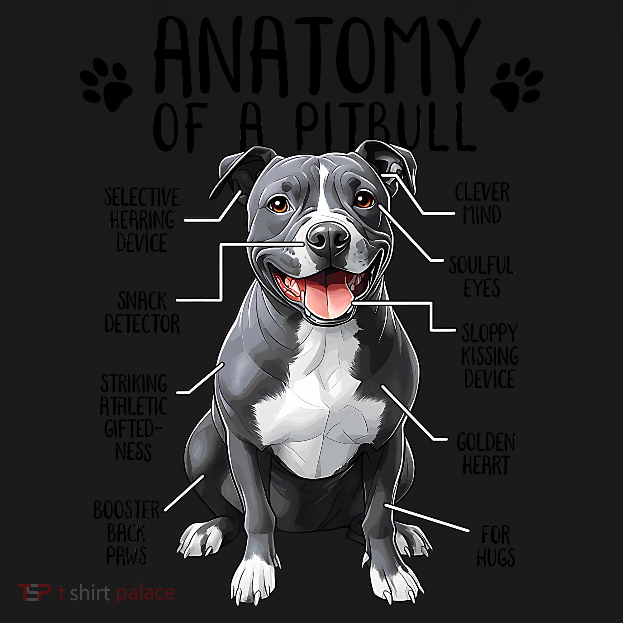 Funny Anatomy Pitbull Dog Cute Pittie Lover Pit Bull Owner Toddler Hoodie