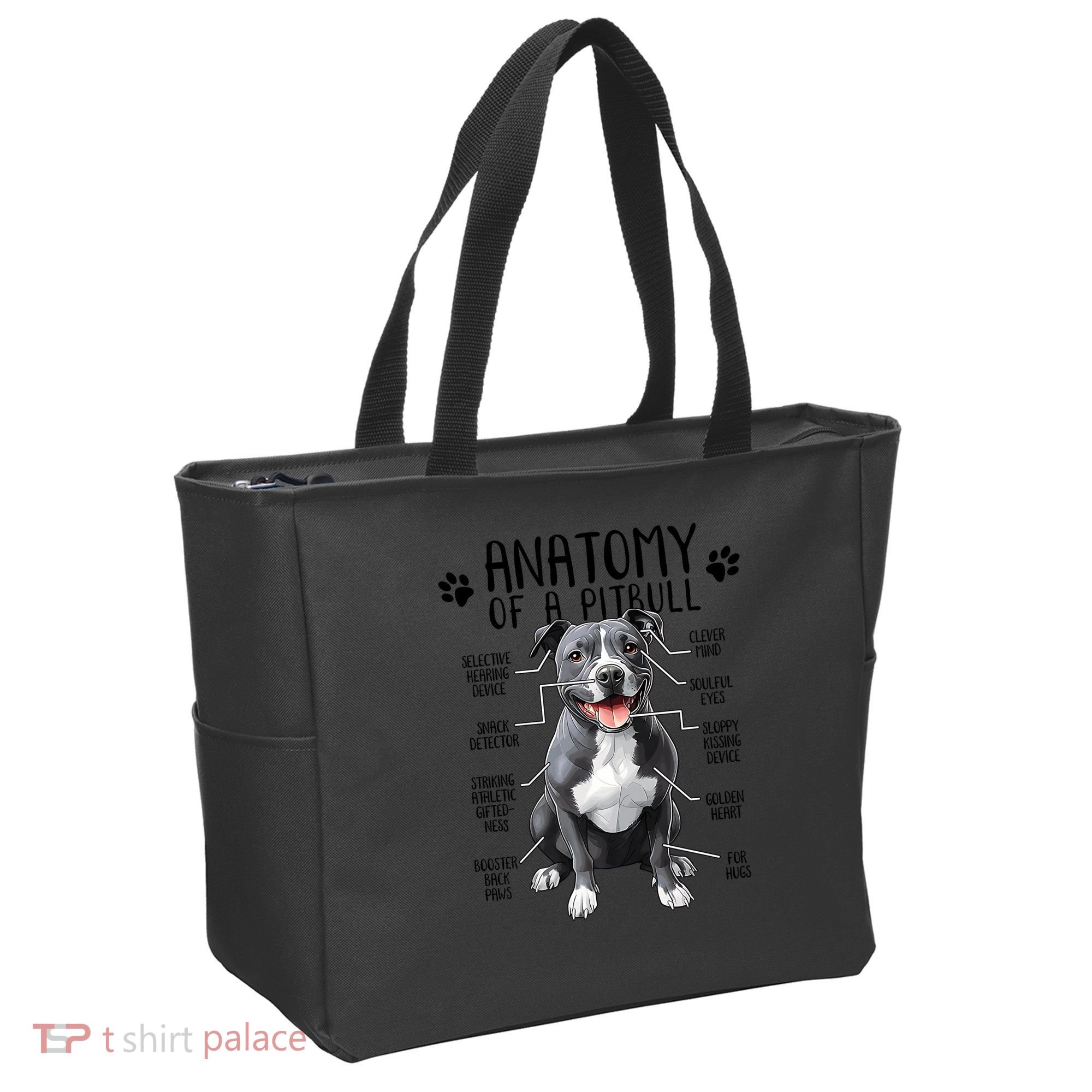 Funny Anatomy Pitbull Dog Cute Pittie Lover Pit Bull Owner Tote Bag