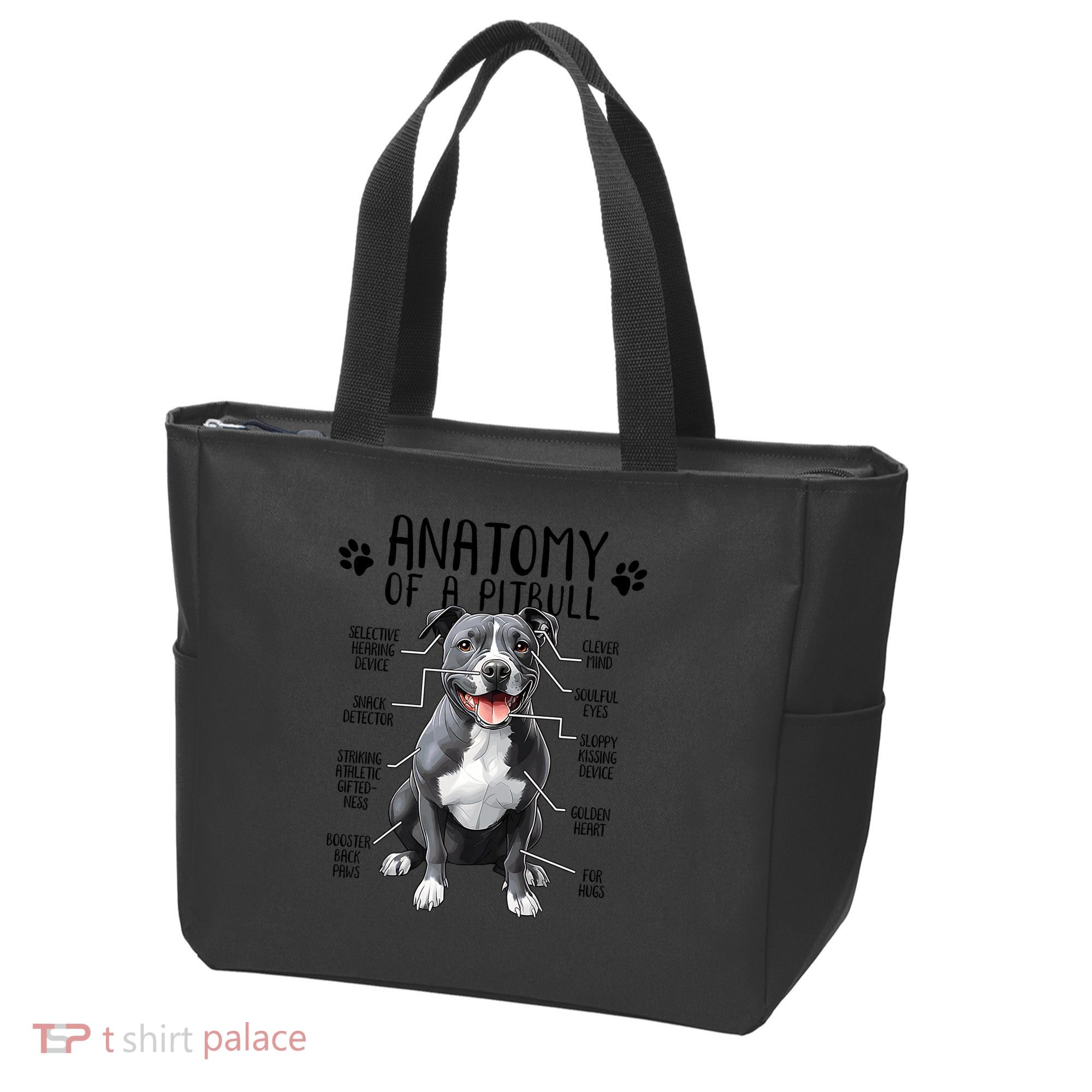 Funny Anatomy Pitbull Dog Cute Pittie Lover Pit Bull Owner Tote Bag