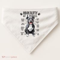 Funny Anatomy Pitbull Dog Cute Pittie Lover Pit Bull Owner USA-Made Doggie Bandana thumb 0