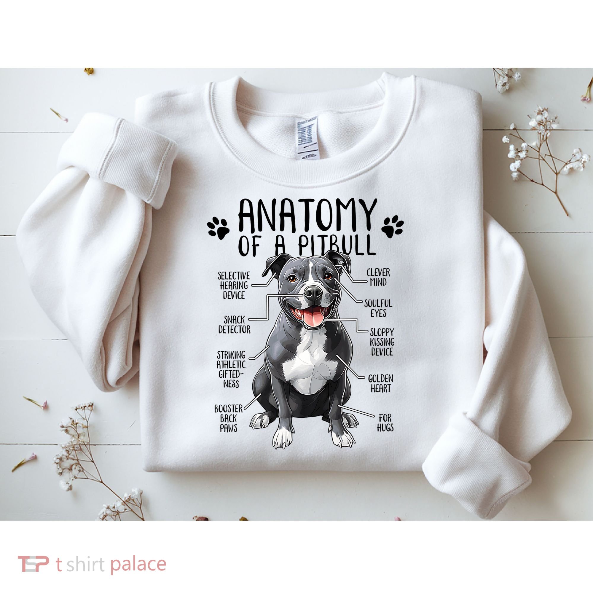 Funny Anatomy Pitbull Dog Cute Pittie Lover Pit Bull Owner Sweatshirt
