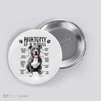 Funny Anatomy Pitbull Dog Cute Pittie Lover Pit Bull Owner Button thumb 0