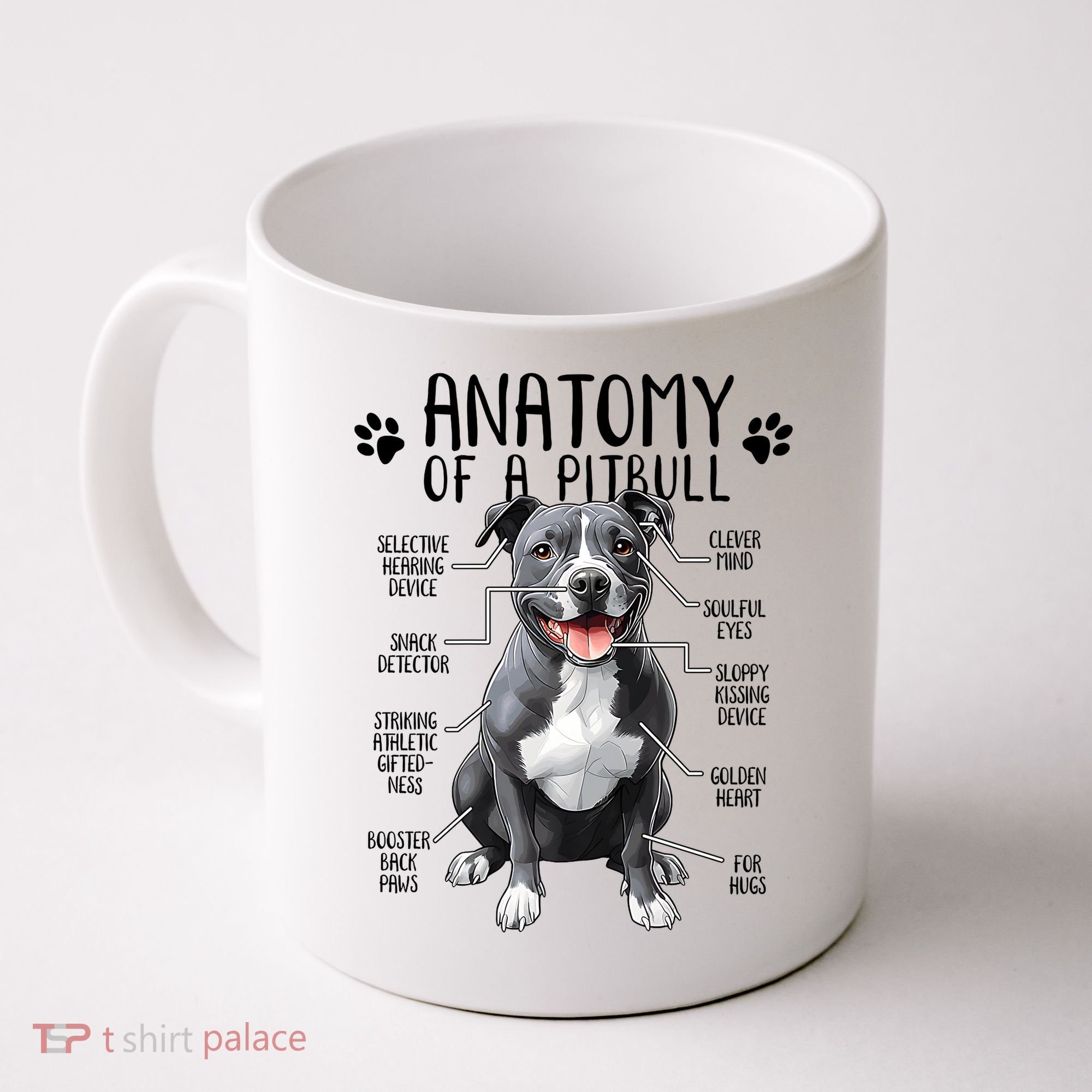 Funny Anatomy Pitbull Dog Cute Pittie Lover Pit Bull Owner Coffee Mug