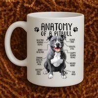 Funny Anatomy Pitbull Dog Cute Pittie Lover Pit Bull Owner Coffee Mug thumb 2
