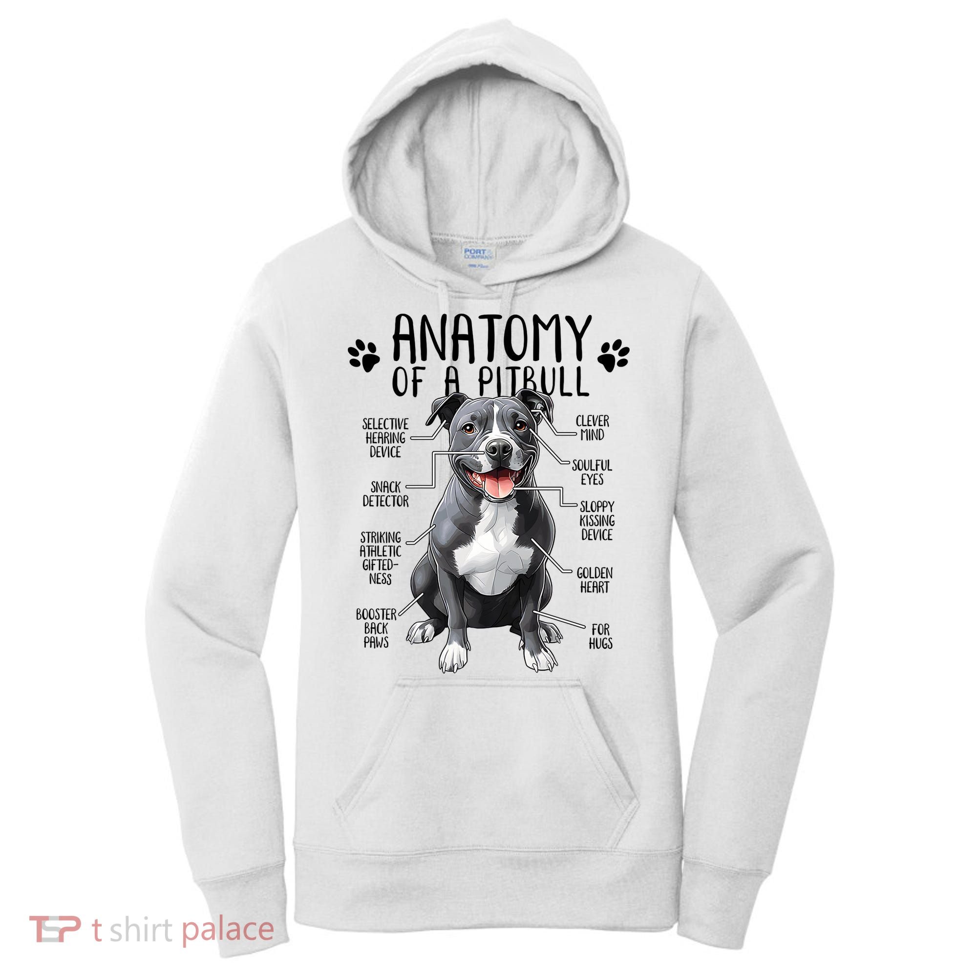 Funny Anatomy Pitbull Dog Cute Pittie Lover Pit Bull Owner Women's Hoodie