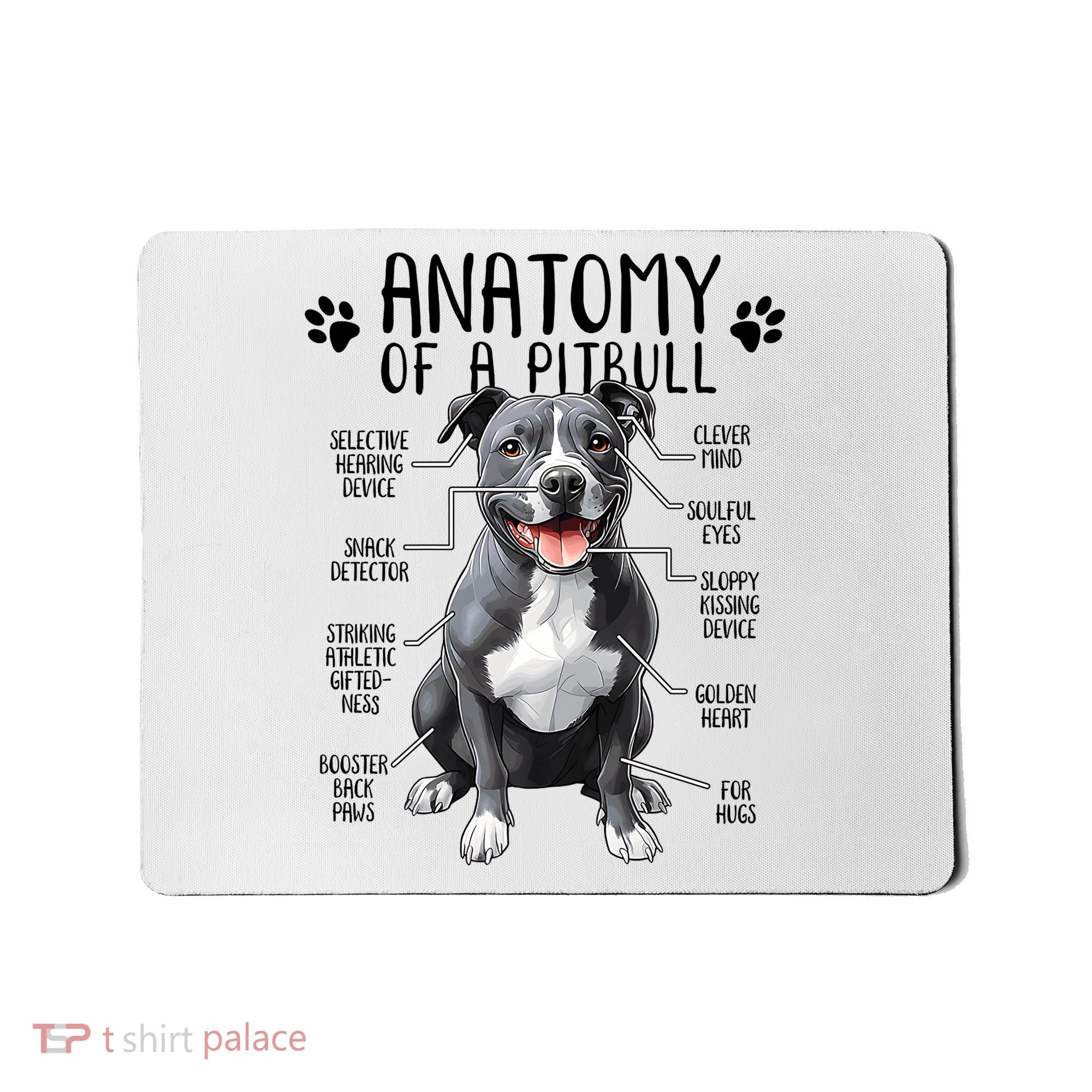 Funny Anatomy Pitbull Dog Cute Pittie Lover Pit Bull Owner Mousepad