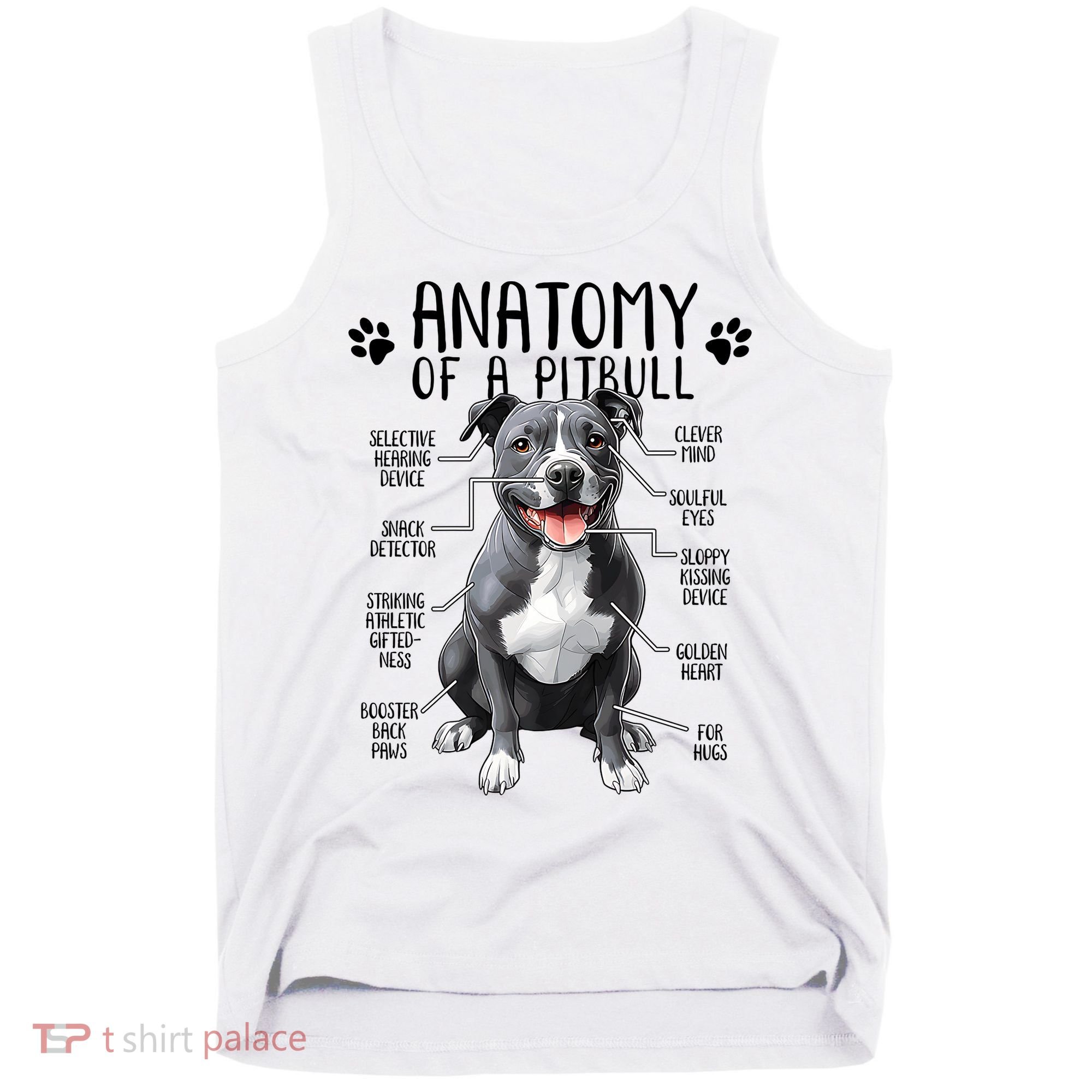 Funny Anatomy Pitbull Dog Cute Pittie Lover Pit Bull Owner Tank Top