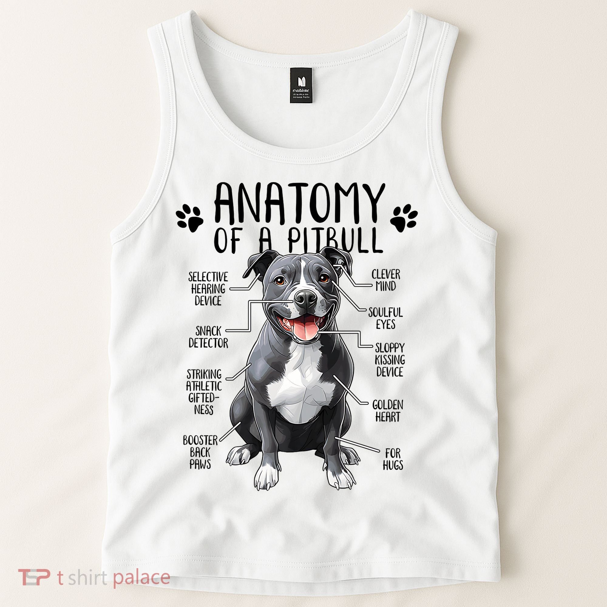Funny Anatomy Pitbull Dog Cute Pittie Lover Pit Bull Owner Tank Top