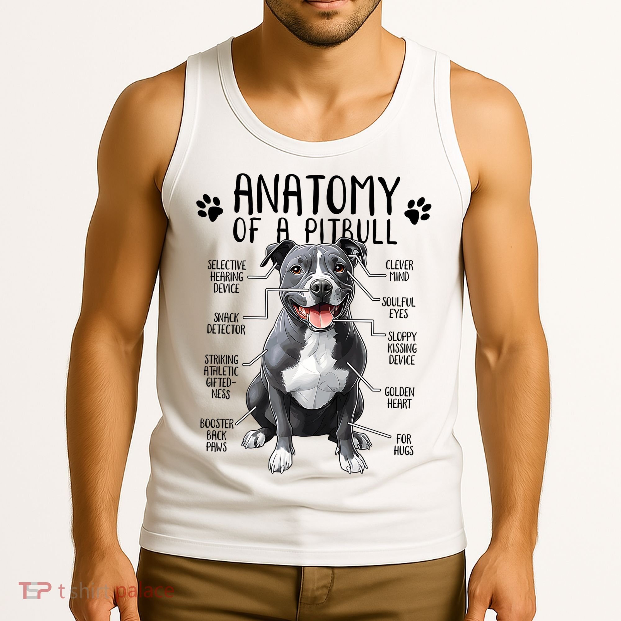 Funny Anatomy Pitbull Dog Cute Pittie Lover Pit Bull Owner Tank Top