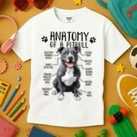 Funny Anatomy Pitbull Dog Cute Pittie Lover Pit Bull Owner Kids T-Shirt thumb 3