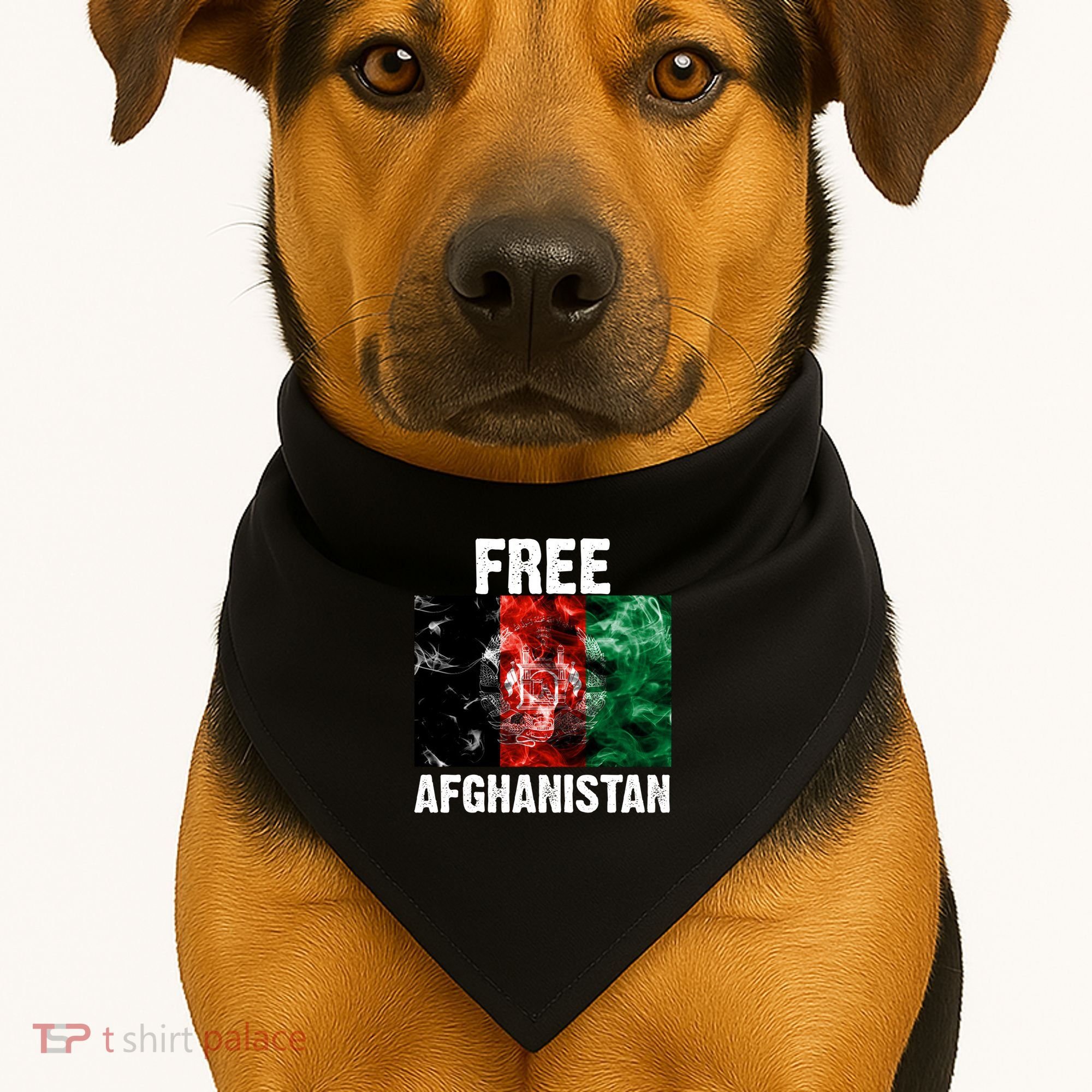 Free Afghanistan Pray For AFG Support USA-Made Doggie Bandana
