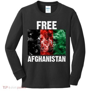 Free Afghanistan Pray For AFG Support Kids Long Sleeve Shirt