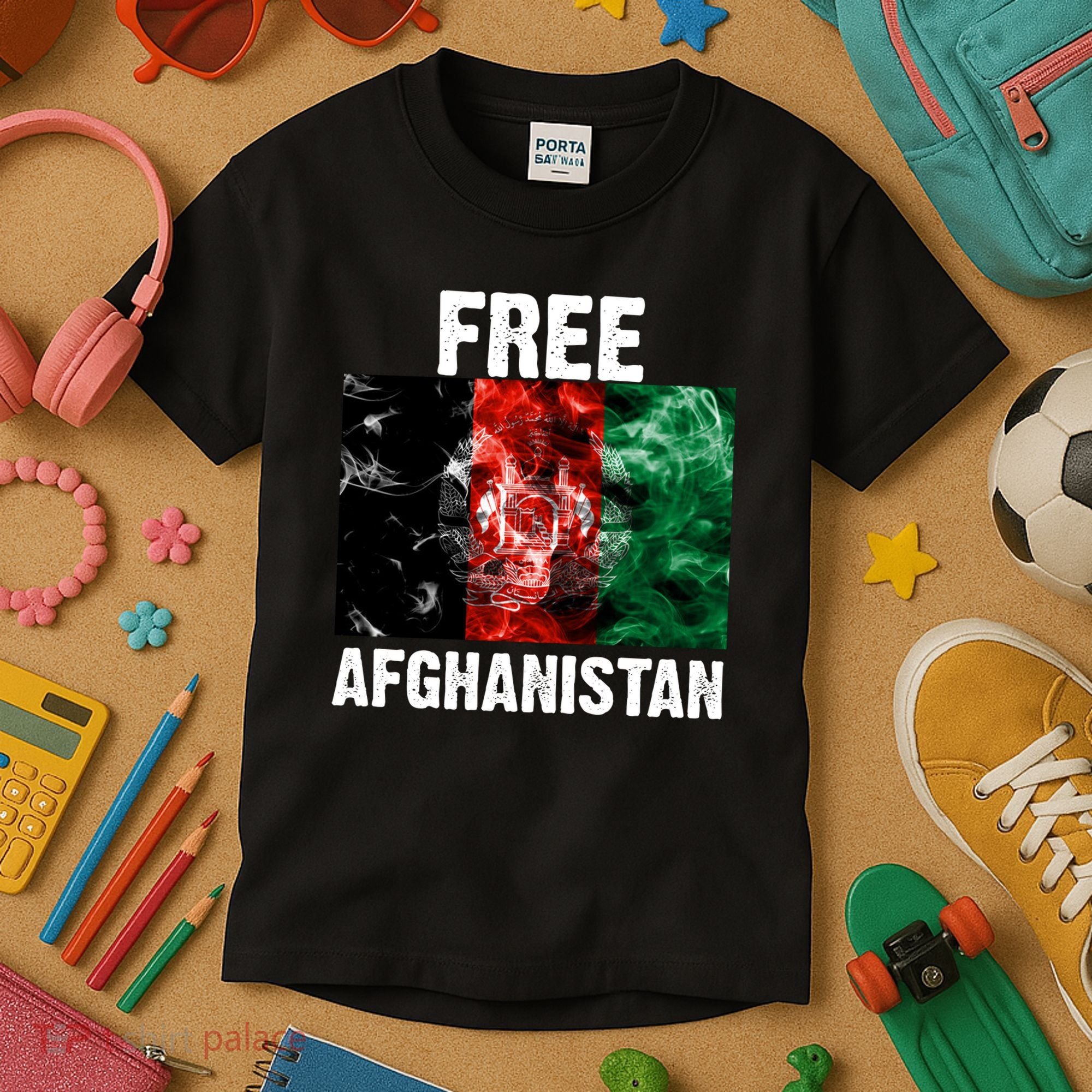 Free Afghanistan Pray For AFG Support Kids T-Shirt